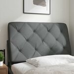 vidaXL Coussin de tête de lit gris foncé 90 cm tissu