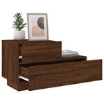 vidaXL Table de chevet avec lumières LED chêne marron 70x36x40 5 cm