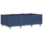 vidaXL Jardinière à roulettes bleu gris 150x80x54 cm PP
