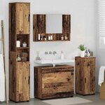 vidaXL Ensemble de mobilier de salle de bain 4 Pièces Bois Ancien