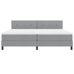 vidaXL Lit à ressorts avec matelas Gris clair 200 x 200 cm tissu