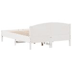 vidaXL Cadre de lit sans matelas blanc 135x190 cm bois de pin massif