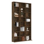 vidaXL Armoire à CD Chêne fumé 102x23x177 5 cm Bois d'ingénierie
