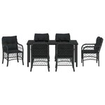 vidaXL Ensemble de salle à manger pour jardin 7 Pièces Noir Poly rotin