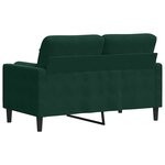 vidaXL Canapé 2 places avec oreillers vert foncé 120 cm velours