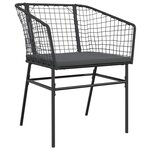 vidaXL Ensemble à manger de jardin coussins 7Pièces noir poly rotin verre