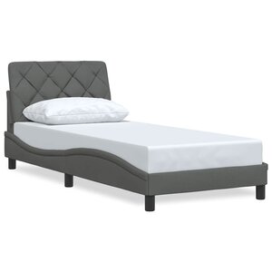 vidaXL Cadre de lit sans matelas gris foncé 90x190 cm tissu