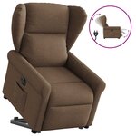 vidaXL Fauteuil inclinable électrique marron tissu