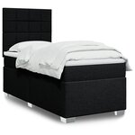 vidaXL Sommier à lattes de lit avec matelas Noir 90x200 cm Tissu