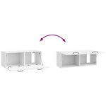 vidaXL Meuble TV mural Montage mural Blanc brillant 78 5 x 31 x 30 cm