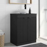vidaXL Meuble de salle de bain avec évier Noir 54 x 35 x 83 cm