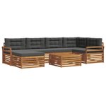 vidaXL Ensemble de canapés d'extérieur 7 Pièces Naturel et Anthracite