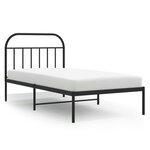 vidaXL Cadre de lit métal avec tête de lit noir 100x200 cm