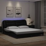 vidaXL Cadre de lit avec lumières LED noir 180x200 cm similicuir