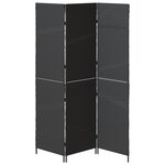 Paravent vidaXL 3 panneaux pliable noir 146x180 cm en poly rattan