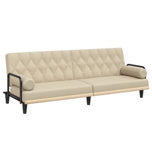 vidaXL Canapé-lit avec accoudoirs crème tissu