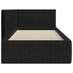 vidaXL Cadre de lit d'angle avec tête de lit Noir 90 x 190 cm Velours