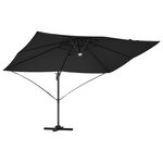 vidaXL Parasol déporté - Noir Polyester  Acier enduit Grand