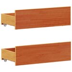 vidaXL Cadre de lit sans matelas avec tête de lit brun cire 135x190 cm