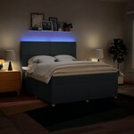 vidaXL Sommier à lattes de lit avec matelas Bleu 180x200 cm Tissu