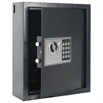 vidaXL Coffre-fort à serrure à clavier Gris gunmetal Acier  Chrome Moyen