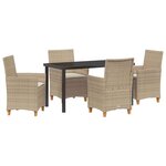 vidaXL Ensemble de salle à manger pour jardin 5 Pièces Beige polyrotin
