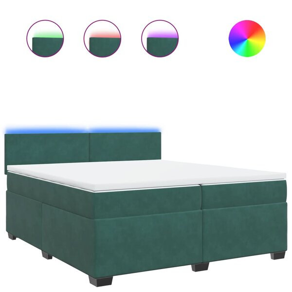 vidaXL Sommier à lattes de lit et matelas Vert foncé 200x200cm Velours