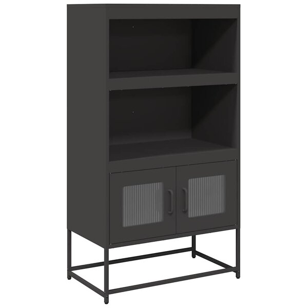vidaXL Buffet haut noir 68x39x123 cm acier