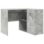 vidaXL Bureau d'angle avec tiroir 2 Pièces Gris béton 102 x 50 x 75 cm