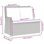 vidaXL Banc de jardin avec coussin Gris clair Poly rotin