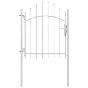 vidaXL Portail de jardin Acier 1 x 1 75 m Blanc