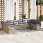vidaXL Ensemble de canapé de jardin 10 Pièces Beige  Gris clair
