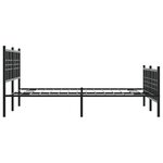 vidaXL Cadre de lit métal sans matelas avec pied de lit noir 140x190cm