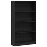 vidaXL Bibliothèque à 4 niveaux chêne noir 80x24x143 cm
