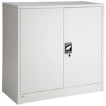 Armoire de bureau verrouillable métallique étagère meuble 3 niveaux gris 08_0000378