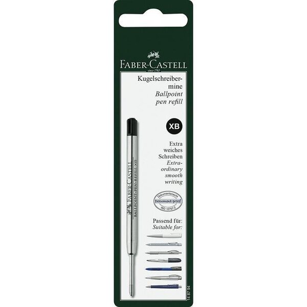 Blister Recharge Stylo Bille pointe Extra Large XB Noir FABER-CASTELL