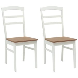 vidaXL Chaise de salle à manger 2 Pièces Blanc et Naturel