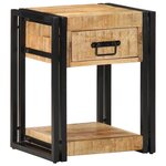 vidaXL Table de chevet 40x35x50 cm bois brut massif de manguier