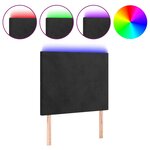 vidaXL Tête de lit à LED Noir 100x5x118/128 cm Velours