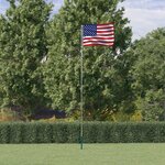 vidaXL Drapeau des États-Unis et mât 5 55 m Aluminium