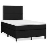 vidaXL Sommier à lattes de lit matelas et LED noir 120x190 cm tissu