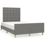 vidaXL Cadre de lit avec tête de lit gris foncé 120x190 cm tissu