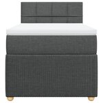 vidaXL Sommier à lattes de lit avec matelas Gris foncé 90x200 cm Tissu