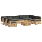 vidaXL Ensemble de canapés d'extérieur 10 pc Blanc et anthracite