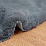 vidaXL Tapis en Fourrure Synthétique de Lapin Olite Anthracite