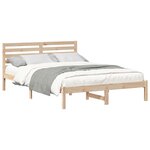 vidaXL Cadre de lit avec tête de lit Marron 140 x 210 cm Pin massif