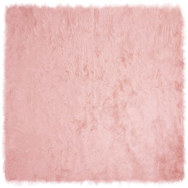 vidaXL Tapis en fausse Tafalla Rose 160 x 160 cm Polyester
