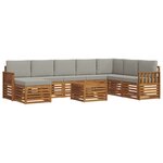 vidaXL Ensemble de canapés d'extérieur 9 pc Gris Naturel et Clair