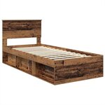 vidaXL Cadre de lit Bois ancien 75 x 190 cm Bois d'ingénierie