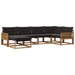 vidaXL Ensemble de canapés d'extérieur 6 pc Naturel et noir